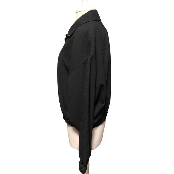 Hanasport black vintage zip front jacket with pockets Xl - Picture 4 of 6